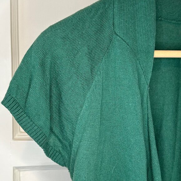 SALE 2/15 silence + noise - Open Front, Short Sleeve Cardigan, Green, Size Small - Picture 3 of 6